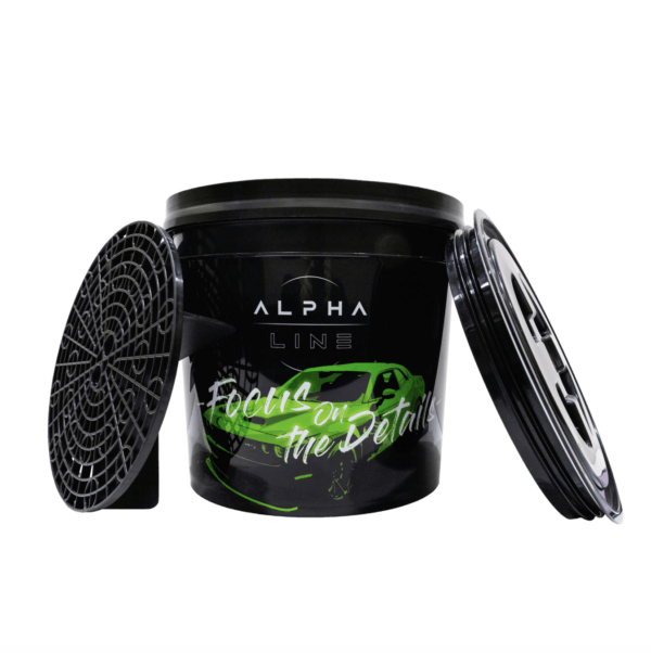 alpha line grit guard bucket with grid for filtering